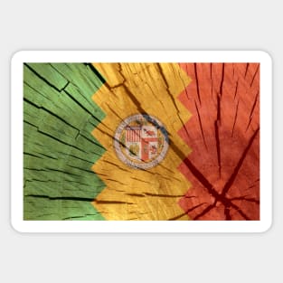 Los Angeles Wood Flag Sticker